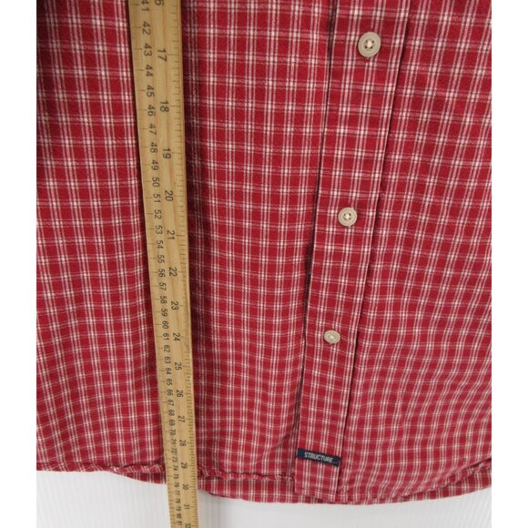 VINTAGE Structure Shirt XL Button Down Oxford Plaid Pocket Twill 90s Y2K - Picture 5 of 10